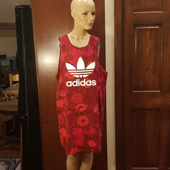 adidas Dresses & Skirts - New Vibrant Red Adidas Dress Large
